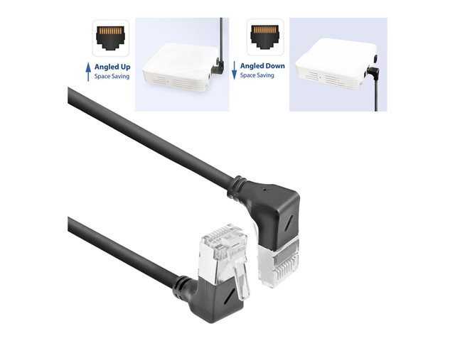 CAT6A UFTP SL U/D-ANG BK 1.00M. 1 stk