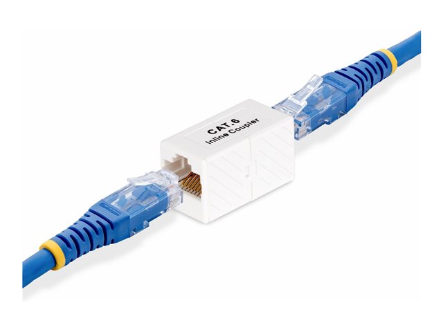 StarTech.com RJ45 Coupler 5-Pack, Inline Cat6 Coupler, Female to Female (F/F) T568 Connector, Unshielded Ethernet Cable Extension - 5 Pack (IN-CAT6-COUPLER-U5) - Network coupler - RJ-45 (F) to RJ-45 (F) - unshielded - CAT 5/5e/6 - passive - white (pa