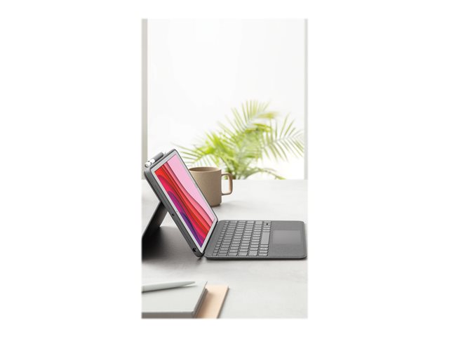 Logitech Combo TouchKeyboard and folio casewith trackpadbacklitApple Smart connectorAzerty FRgraphitefor iPad (7th gen)