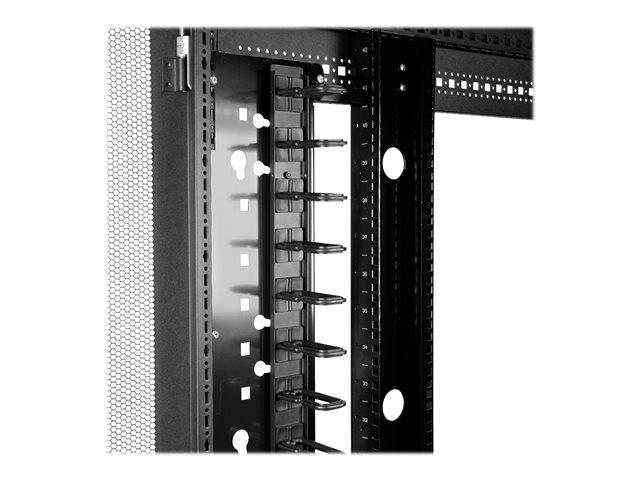 StarTech.com Vertical 0U Server Rack Cable Management w/ D-Ring Hooks - 20U Network Rack Cord Manager Panel - 3ft Wire Organizer (CMVER20UD) - D-ring cable management kit - 91.4 cm - black - 20U - for P/N: RK2537BKM, RK4242BK24, RK4242BK30