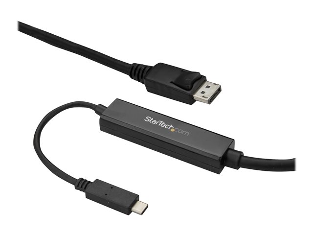 StarTech.com 9.8ft/3m USB C to DisplayPort 1.2 Cable 4K 60Hz, USB-C to DisplayPort Adapter Cable HBR2, USB Type-C DP Alt Mode to DP Monitor Video Cable, Compatible w/ Thunderbolt 3, Black - USB-C Male to DP Male (CDP2DPMM3MB) - External video adapter - STM32F072CBU6 - USB-C - DisplayPort - black