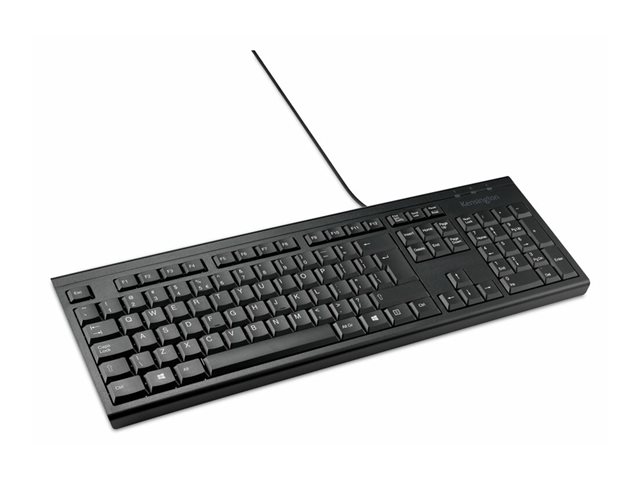 Kensington KB100 EQ - Keyboard - full size - USB - black - FSC cardboard
