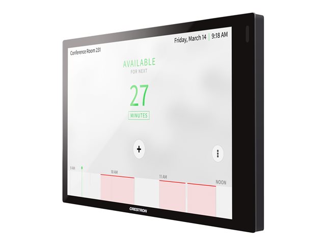 Crestron 7 in. Room Scheduling Touch Screen, Black Smooth, includes one TSW-770-LB-B-S light bar