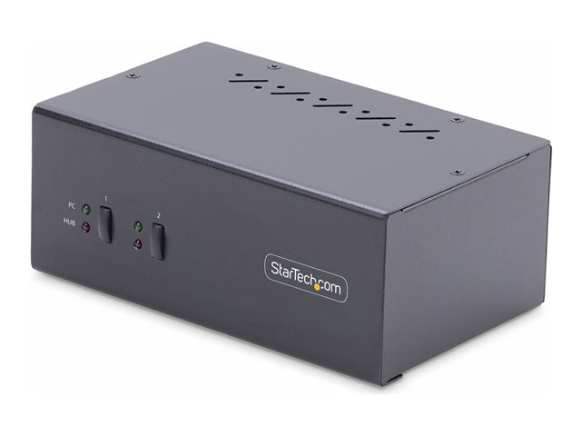 StarTech.com 2-Port Dual-Monitor DisplayPort KVM Switch, 4K 60Hz, 2x USB 5Gbps Hub Ports, 2x USB 2.0 HID Ports, Hotkey and Push-Button Switching, TAA Compliant - ESD Level 3 Protection (P2DD46A2-KVM-SWITCH) - KVM / audio / USB switch - 2 x KVM / audi