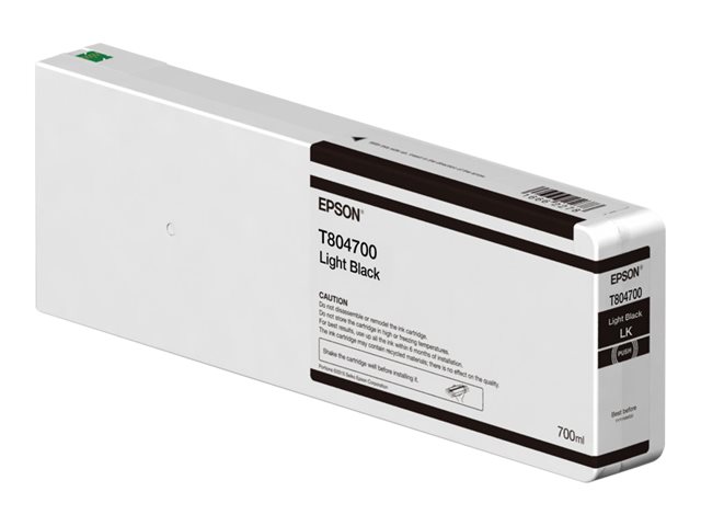 Epson T804700 - 700 ml - light black - original - ink cartridge - for SureColor SC-P6000, SC-P7000, SC-P7000V, SC-P8000, SC-P9000, SC-P9000V
