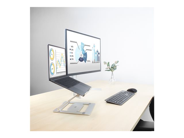 ACT - Stand - voor notebook - inklapbaar - aluminium - grijs - schermgrootte: maximaal 15,6\" - desktop