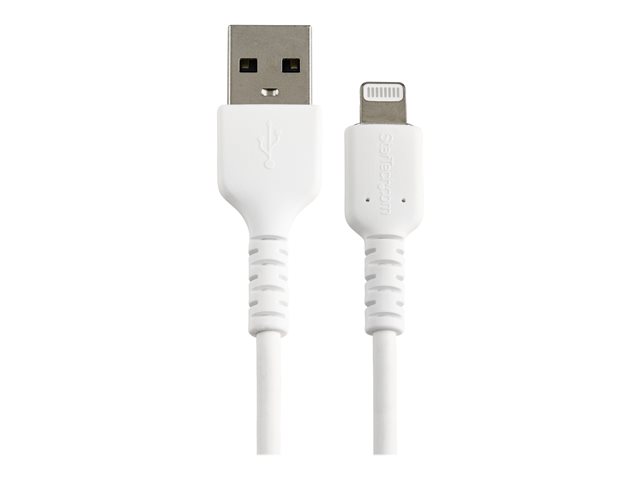 StarTech.com 6 in(15cm) Durable White USB-A to Lightning Cable, Heavy Duty Rugged Aramid Fiber USB Type A to Lightning Charger/Sync Power Cord, Apple MFi Certified iPad/iPhone 12 Pro Max - iPhone 7/8/11/11 Pro - Lightning cable - USB male to Lightning male - 15 cm - white