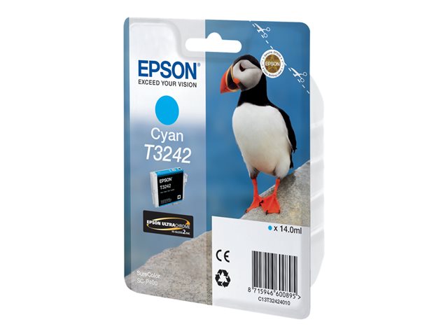 Epson T3242 - 14 ml - cyan - original - ink cartridge - for SureColor P400, SC-P400