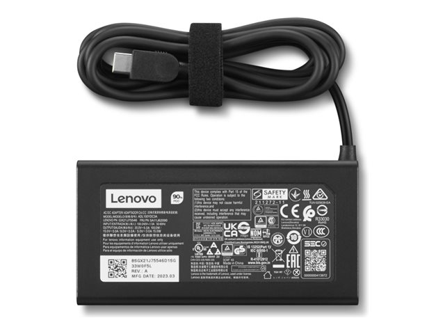 Lenovo - USB-C power adapter - AC 100-240 V - 100 Wh - black