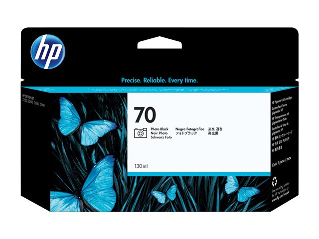 HP 70 - 130 ml - photo black - original - DesignJet - ink cartridge - for DesignJet HD Pro MFP, T120, Z2100, Z3100, Z3100ps, Z3200, Z3200ps, Z5200, Z5400