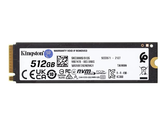 Kingston KC3000 - SSD - 512 GB - internal - M.2 2280 - PCIe 4.0 (NVMe) - for Intel Next Unit of Computing 12 Pro Kit - NUC12WSKi5