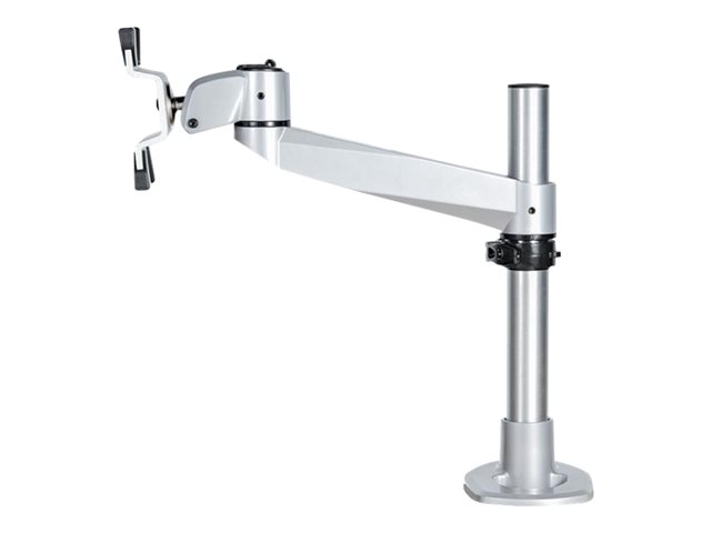 StarTech.com Desk Mount Monitor Arm, VESA or Apple iMac/Thunderbolt Display up to 14kg, Articulating Height Adjustable Single Desktop Monitor Pole Mount, Desk Clamp or Grommet, Silver - Small Footprint Design (ARMPIVOTB2) - Mounting kit - adjustable arm - for Monitor - steel - screen size: 49\" - desk-mountable - TAA Compliant