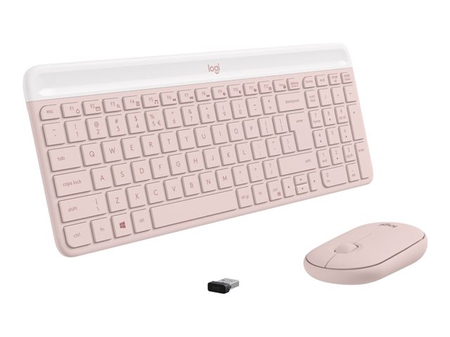Logitech Slim Wireless Combo MK470 - Keyboard and mouse set - wireless - 2.4 GHz - QWERTZ - German - rose
