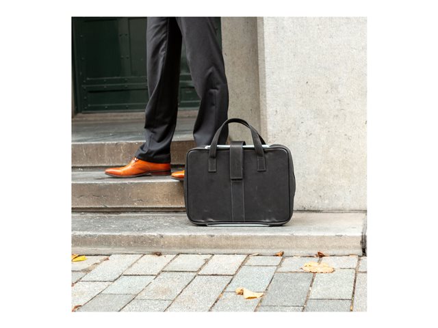 Viva Laptoptas full grain leather zwart