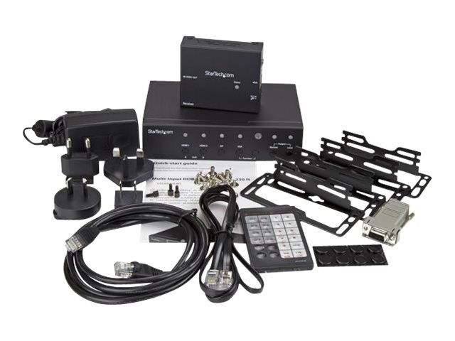 StarTech.com Multi-Input HDBaseT Extender with Built-in Switch - DisplayPort VGA and HDMI Over CAT5e or CAT6 - Up to 4K - up to 230 ft (STDHVHDBT) - Video/audio extender - HDMI - over CAT 5e/6 - up to 70 m