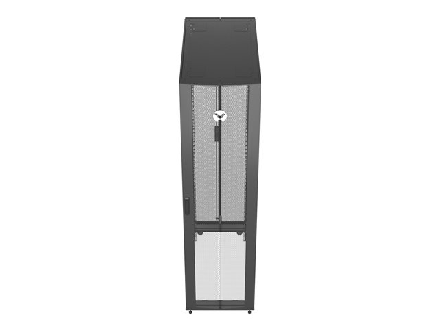 Rack 48U 2265mm (96.16)H x 600mm (23.62)W x 1215mm (47.83)D with Perf. Front Door Perf. Split Rear Doors Black gray shock packaging