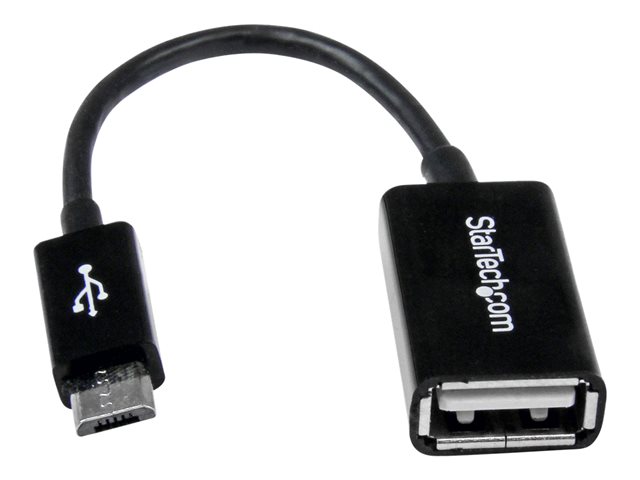 StarTech.com 5in Micro USB to USB OTG Host Adapter - Micro USB Male to USB A Female On-The-GO Host Cable Adapter (UUSBOTG) - USB adapter - USB (F) to Micro-USB Type B (M) - USB 2.0 OTG - 12.7 cm - black - for P/N: ST4300U3C1, ST4300U3C1B