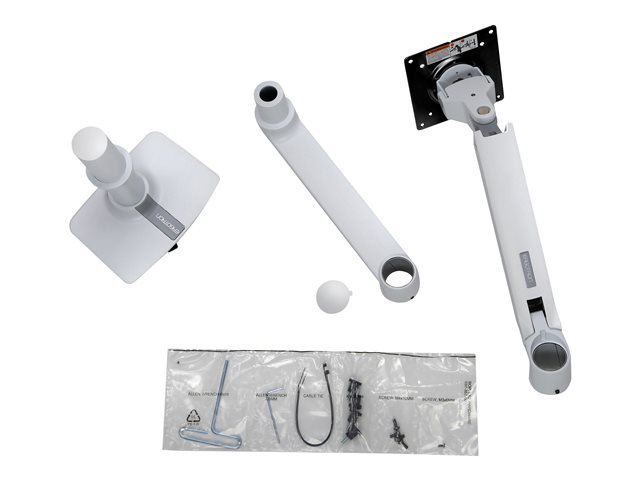Ergotron LX - Mounting kit (articulating arm, desk clamp mount, pole, extension bracket) - for LCD display - aluminium, steel - white - screen size: up to 34\" - desktop