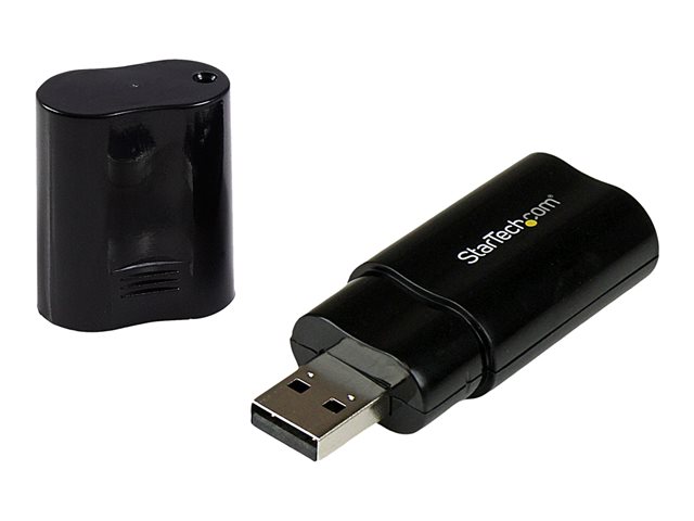StarTech.com USB Sound Card - 3.5mm Audio Adapter - External Sound Card - Black - External Sound Card (ICUSBAUDIOB) - Sound card - stereo - USB 2.0 - for P/N: MU15MMS, MU6MMS, TB33A1C