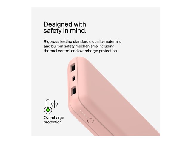 20K Power Bank USB-A / C 15w Rose Gold