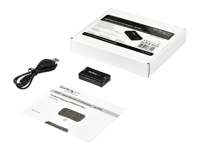 StarTech.com 45ft / 14m HDMI Signal Booster - 4K 60Hz - USB Powered - HDMI Inline Repeater & Amplifier - 7.1 Audio Support (HDBOOST4K2) - Video/audio extender - HDMI - up to 14 m