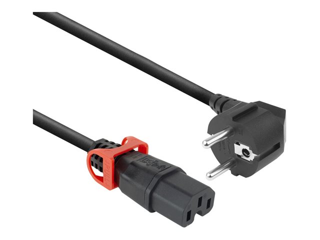 POWERCORD CEE7/7-C15L BK 3.00M. 1 stk