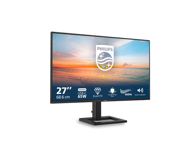Philips 27E1N1600AE - LED monitor - 27\" - 2560 x 1440 QHD @ 100 Hz - IPS - 1500:1 - 1 ms - HDMI, USB-C - speakers - black