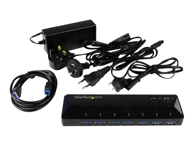 StarTech.com 9 Port USB 3.0 Hub - 7 x USB-A, 2 x USB-A Fast Charge Ports - Multi Port Powered USB Charging Station (ST93007U2C) - USB peripheral sharing switch - 7 x SuperSpeed USB 3.0 - desktop - for P/N: USB312SAT3CB, USB315CB2M, USBLT1MWS, USBLT2MBR, USBLT30CMW, USBLTM1MBK, USBLTM1MWH