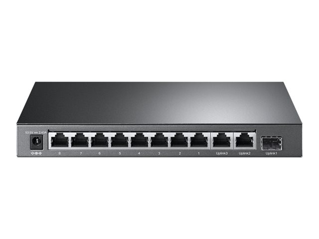 TP-Link TL-SG1210MP V2 - Switch - unmanaged - 8 x 10/100/1000 (PoE+) + 1 x 10/100/1000 (uplink) + 1 x Gigabit SFP (uplink) - desktop, wall-mountable - PoE+