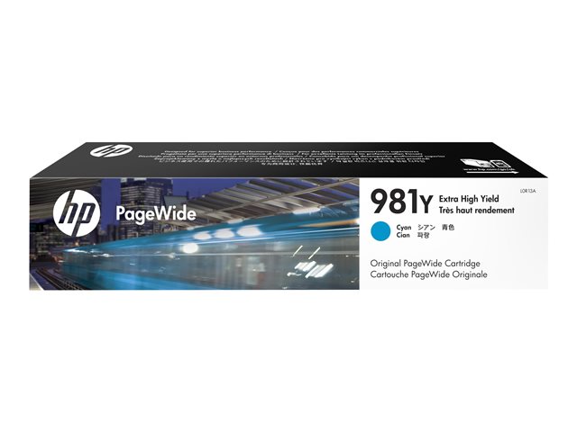 HP 981Y - 185 ml - Extra High Yield - cyan - original - PageWide - ink cartridge - for PageWide Enterprise Color MFP 586, PageWide Managed Color E55650