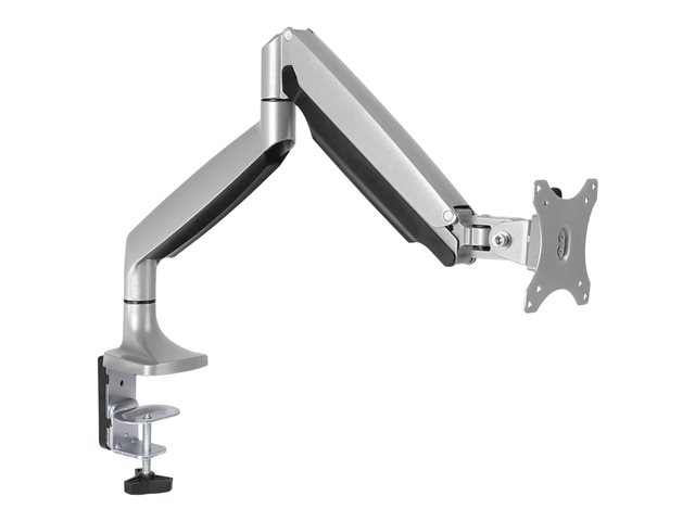 StarTech.com Desk Mount Monitor Arm, Heavy Duty Ergonomic VESA Monitor Arm, Single Display up to 9kg, Full Motion, Height Adjustable, Articulating, Aluminum, C-Clamp/Grommet, Silver - Small Footprint Design - Mounting kit - adjustable arm - for LCD display - heavy duty aluminium - silver - screen size: 12\"-34\" - desk-mountable - for P/N: ACCSMNT, MONPROTECT