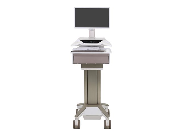 Ergotron CareFit Pro - Cart - Electric Lift - for LCD display / PC equipment - medical - white, warm grey - screen size: up to 27\" - 320 Wh - lithium iron phosphate - TAA Compliant