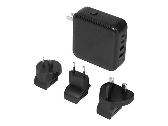 Targus - Power adapter - GaN - 100 Watt - PD - 4 output connectors (2 x USB-C, 2 x 9 pin USB Type A) - black