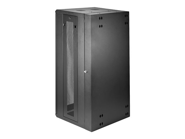 StarTech.com 26U 19\" Wall Mount Network Cabinet, 16\" Deep Hinged Locking IT Network Switch Depth Enclosure, Assembled Vented Computer Equipment Data Rack with Shelf & Flexible Side Panels - 26U Vented Cabinet (RK2620WALHM) - Rack enclosure cabinet -