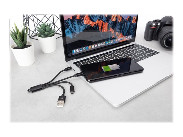 Charger Cable 3-in-1 USB A Lightning+mic