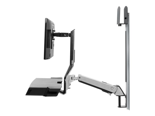 Ergotron SV Combo System with Worksurface & Pan, Small CPU Holder - Mounting kit (CPU holder, wrist rest, wall mount bracket, track mount bracket kit, slide-out mouse tray, monitor mount, barcode scanner and mouse holder, combo arm, work surface with
