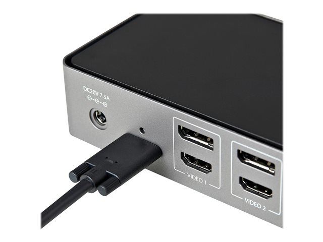 StarTech.com USB-C & USB-A Dock, Hybrid Universal Triple Monitor Laptop Docking Station w/ DisplayPort & HDMI 4K 60Hz, 85W Power Delivery, 6x USB Hub, Ethernet, Audio, USB 3.1 Gen 2 10Gbps - Multi-Monitor Dock (DK31C3HDPDUE) - Docking station - USB-C - 3 x HDMI, 3 x DP - 1GbE - 85 Watt