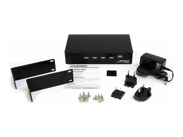 StarTech.com HDMI Splitter 1 In 4 Out - 1080p - 4 Port -Mounting Brackets - 1.3 Audio - HDMI Multi Port - HDMI Audio Splitter (ST124HDMI2) - Video splitter - 4 x HDMI + 4 x audio - desktop - for P/N: SVA12M2NEUA, SVA12M5NA