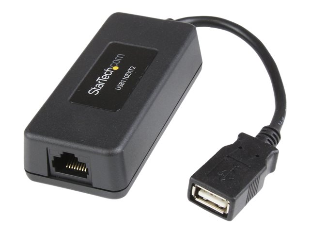 StarTech.com 1-Port USB 1.1 Extender - Up to 131 ft (40 m) over Cat5/Cat6 Extension - Up to 12 Mbps USB 1.1 Ethernet Extender (USB110EXT2) - USB extender - USB - over CAT 5/6 - up to 40 m - for P/N: UUSBOTG