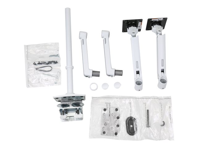 Ergotron LX - Mounting kit (dual stacking arm, tall pole) - for 2 LCD displays - aluminium - white - screen size: up to 40\" - desk-mountable