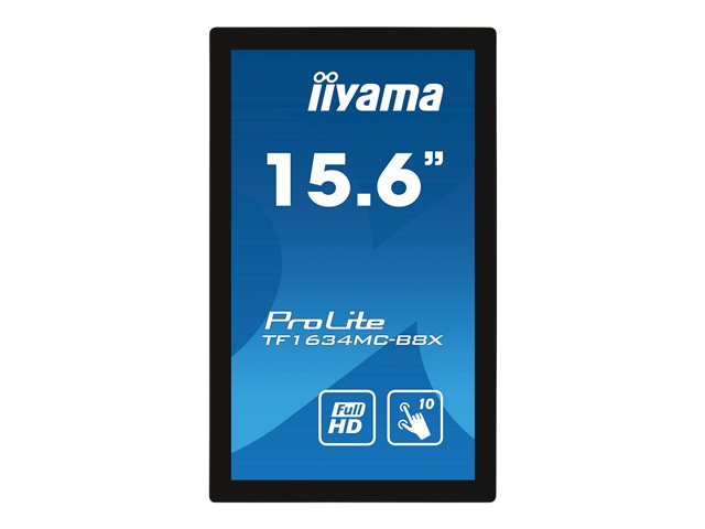iiyama ProLite TF1634MC-B8X - LED monitor - 15.6\" - open frame - touchscreen - 1920 x 1080 Full HD (1080p) @ 60 Hz - IPS - 450 cd/m² - 700:1 - 25 ms - HDMI, VGA, DisplayPort - black, matte