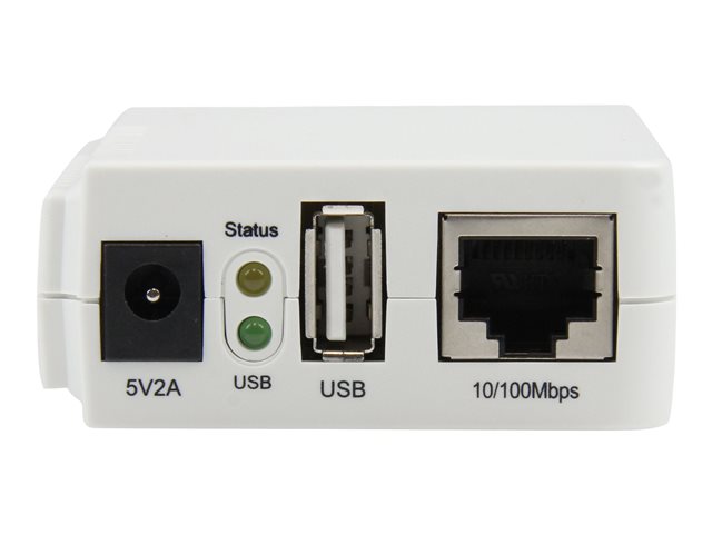 StarTech.com 1-Port Wireless N USB 2.0 Network Print Server - 10/100 Mbps Ethernet USB Printer Server Adapter - Windows 10 - 802.11 b/g/n (PM1115UW) - Print server - USB 2.0 - 10/100 Ethernet x 1 - white