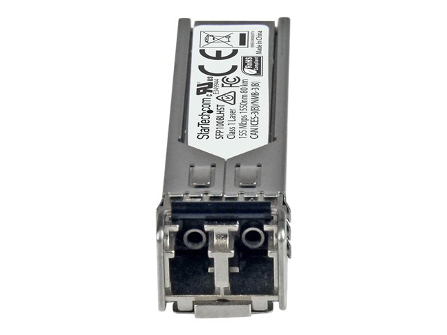 StarTech.com MSA Uncoded Compatible SFP Module, 100BASE-LH, 100MbE Single Mode (SMF) Fiber Optic Transceiver, 100Mb Ethernet SFP, LC Connector, 80km, 1550nm, DDM, Mini GBIC Module, 100Mbps - Lifetime Warranty (SFP100BLHST) - SFP (mini-GBIC) transceiver module - 100Mb LAN - 100Base-LH - LC single-mode - up to 80 km - 1550 nm