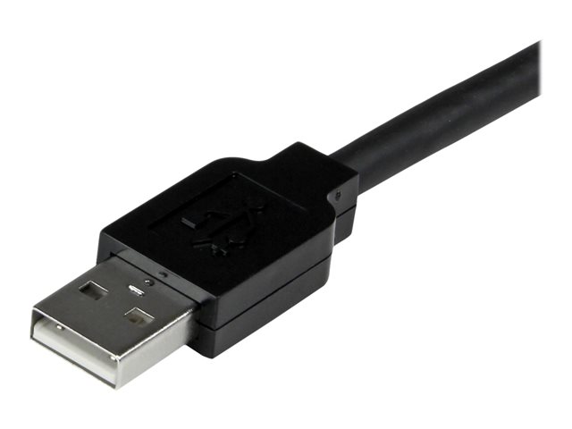 StarTech.com 25m USB 2.0 Active Extension Cable M/F - 25 meter USB A Male to USB A Female USB 2.0 Repeater / Extender Cable - Black - 80ft (USB2AAEXT25M) - USB extension cable - USB (F) to USB (M) - USB 2.0 - 25 m - active - black - for P/N: SVA5H2NEUA, UUSBOTG