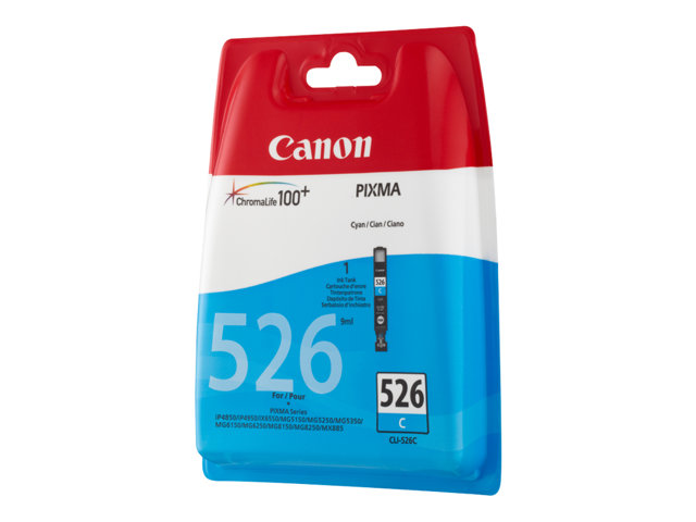 Canon CLI-526C - 9 ml - cyan - original - ink tank - for PIXMA iP4950, iX6550, MG5250, MG5350, MG6150, MG6250, MG8150, MG8250, MX715, MX885, MX895
