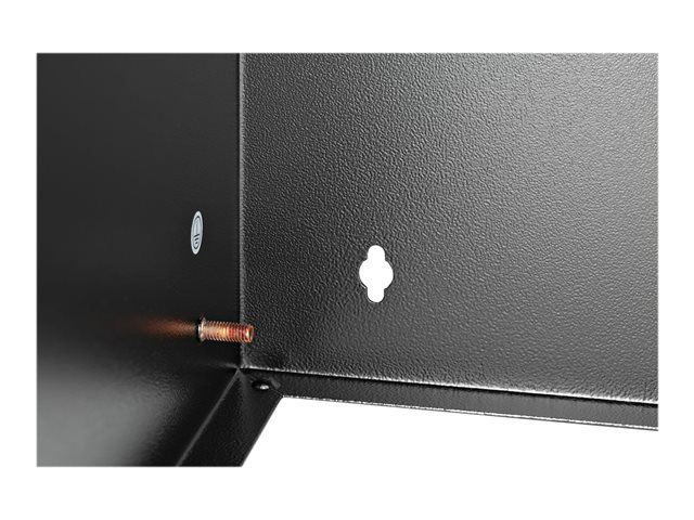 StarTech.com Wall Mount Patch Panel Rack - 4U Wall Mount Rack Shelf with Built in Shelf - 2 Post Open Frame Rack - Rack Shelf (WALLMOUNT8) - Cabinet - wall mountable - black - 8U - 12\"