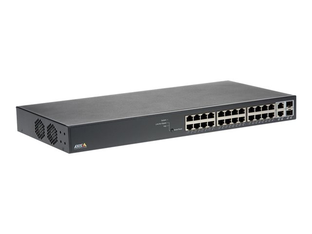 Axis T8524 PoE+ Network Switch - Switch - Managed - 24 x 10/100/1000 (PoE+) + 2 x combo Gigabit SFP (uplink) - desktop, rack-mountable - PoE+ (370 W) - for AXIS A1610, C1410, D3110, M3067, P1385, P1455, W400, Camera Station S1216, S1232, S1296