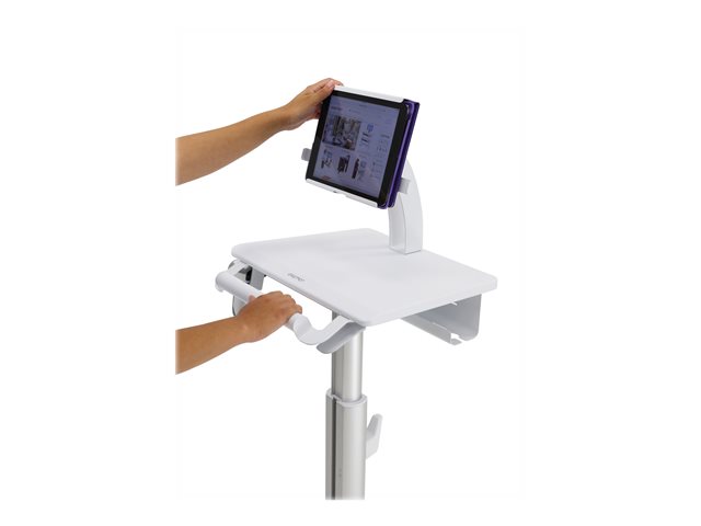 Ergotron StyleView Tablet Cart, SV10 - Cart - for tablet / keyboard - medical - metal - white, aluminium - screen size: up to 12\" - TAA Compliant