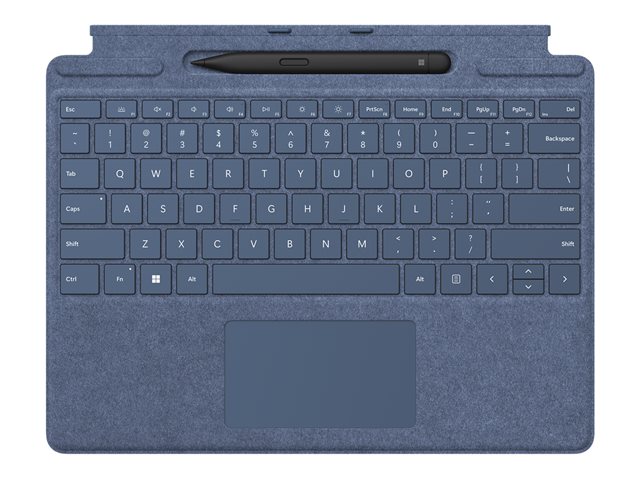 Microsoft Surface Pro Signature Keyboard - Keyboard - with touchpad, accelerometer, Surface Slim Pen 2 storage and charging tray - AZERTY - Belgium - sapphire - for Surface Pro 8, Pro 9, Pro X