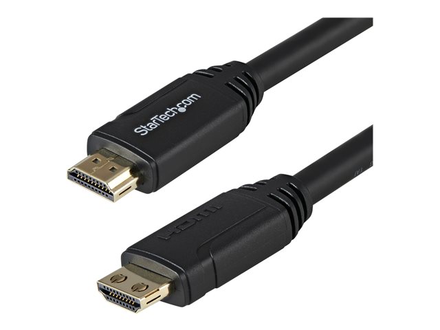 StarTech.com 10ft (3m) HDMI 2.0 Cable with Gripping Connectors, 4K 60Hz Premium Certified High Speed HDMI Cable with Ethernet, HDR10, 18Gbps, HDMI Video Cord for Monitor/TV, M/M, Black - Ultra HD HDMI Cord - High Speed - HDMI cable - HDMI male straight to HDMI male straight - 3 m - black